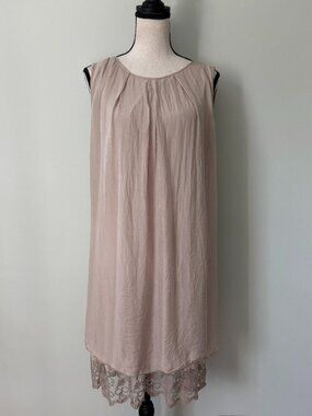 H.Trend Made in Italy Silk Shift Dress Small NWT